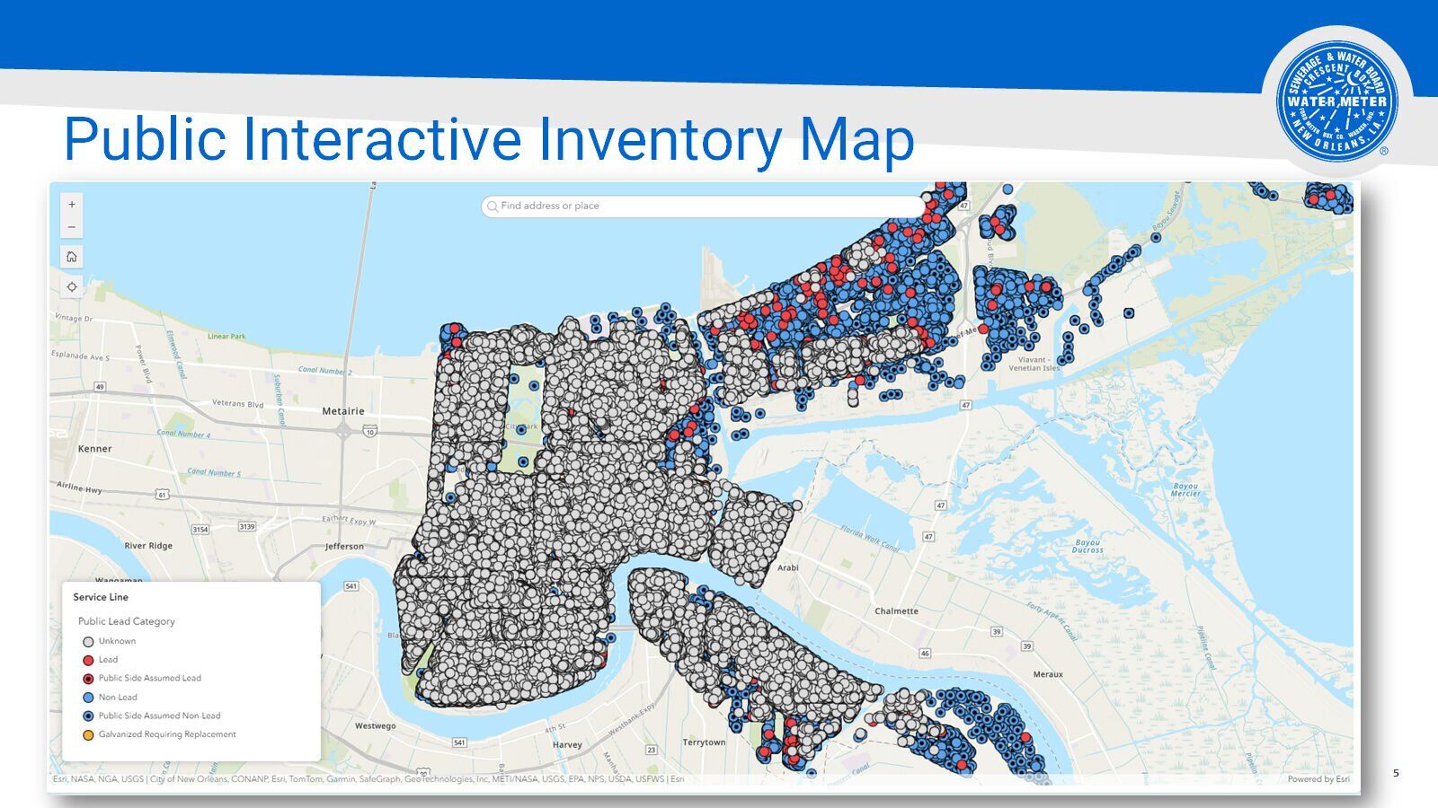 Lead pipe inventory map